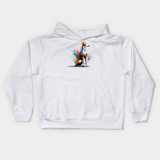 Elegant Ibizan Hound in Colorful Abstract Art Form Kids Hoodie